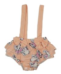 Světlerůžové kraťasy se slony a kšandami 