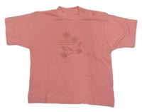 Růžové tričko s kytičkami 