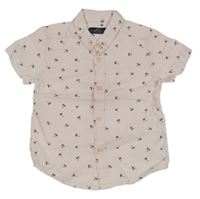 Růžová košile s palmami