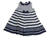 Bílo-tmavomodré pruhované šaty C&A