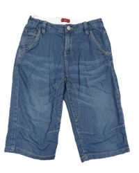 Tmavomodré teplákové riflové capri kraťasy S. Oliver