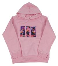 Růžová mikina s K-Pop a kapucí 
