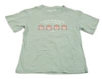 Světlemodré tričko s dívkami a nápisy