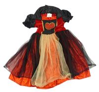 Kostým - Černo-červené sametovo/tylové šaty se srdcem 