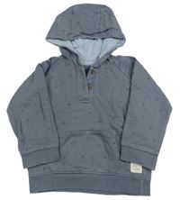 Tmavošedá mikina s šipkami a kapucí 