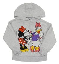 Světlešedá mikina s Minnie, Daisy a kapucí Disney