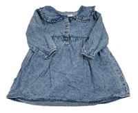 Modré riflové šaty s límcem Next