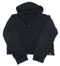 Černá propínací crop mikina s kapucí George