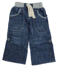 Tmavomodré rolovací rifle s úpletový pasem Dunnes