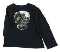 Černé triko s překlápěcími flitry Dopodopo