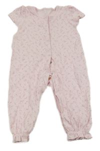 Světlerůžový květovaný overal Nutmeg