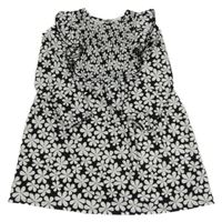 Černo-bílé květované šaty s volánky Primark