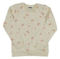 Smetanová mikina s kytičkami Lupilu 