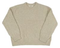 Světlebéžový svetr s pleteným vzorem H&M