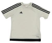 Bílé sportovní funkční tričko s logem Adidas