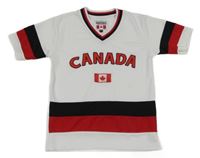 Bílo-tmavomodro-červený sportovní dres Canada