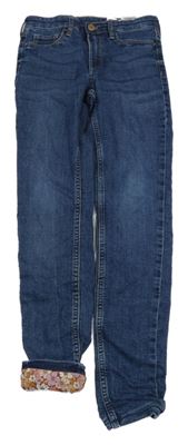 Modré skinny podšité rifle H&M