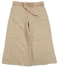 Broskvové culottes rifle s páskem River Island
