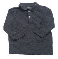 Tmavomodré melírované polo triko Next