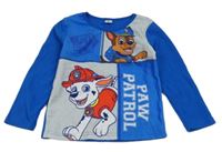 Kobaltově modro-šedá fleecová mikina s Paw Patrol zn. Nickelodeon