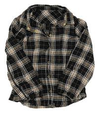 Černo-hnědo-bílá kostkovaná halenka Orchestra 