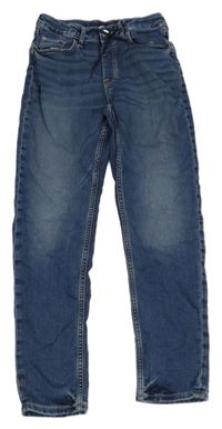 Tmavomodré teplákové relaxed rifle H&M