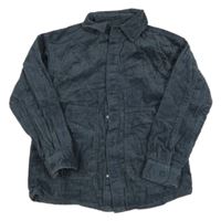 Modrošedá manšestrová košilová bunda Tu