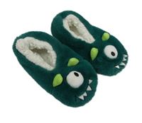 Tmavozelené chlupaté zateplené domácí bačkory s příšerkou vel. 27