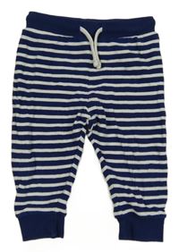 Tmavomodro-bílé pruhované tepláky M&S