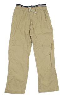 Béžové plátěné kalhoty Manor