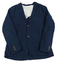 Tmavomodré lněné sako H&M