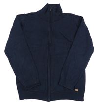 Tmavomodrý propínací svetr s rolákem Mango