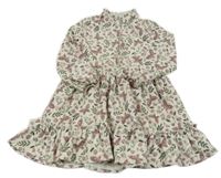 Smetanové šaty s kytičkami C&A