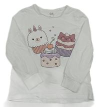 Bílé triko s muffiny C&A
