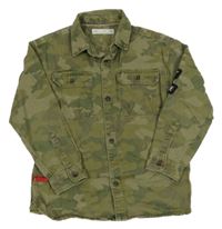 Khaki army riflová košile Zara