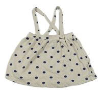 Béžová úpletová sukně s puntíky a odepínacími kšandami George