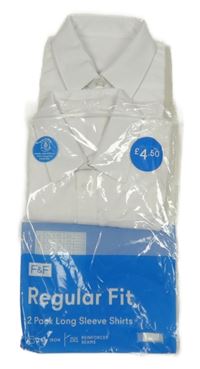 Nové - 2x - Bílá regular fit košile s dlouhými rukávy F&F