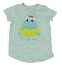 Světlezelené tričko s hrochem Topomini