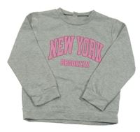 Šedá melírovaná mikina s nápisem