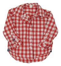 Červeno-bílá kostkovaná košile GAP