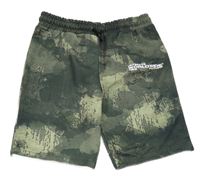 Khaki army teplákové kraťasy s nápisem 