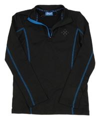 Černo-modrá sportovní funkční mikina s potiskem Crivit