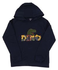 Tmavomodrá mikina s dinosaurem a kapucí Sergent Major