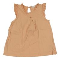 Světlerůžový top s madeirovými volánky H&M
