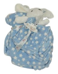 Nové - 2set - Modrá chlupatá deka s hvězdičkami + usínáček s králíčkem Snuggle
