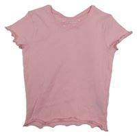 Světlerůžové žebrované crop tričko Primark 