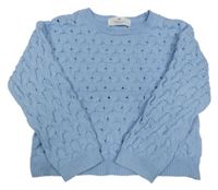 Světlemodrý vzorovaný crop svetr H&M
