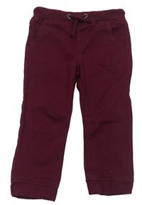 Tmavovínové cuff teplákové rifle s úpletovým pasem zn. Matalan