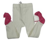 Bílo-tmavorůžové punčocháče Debenhams