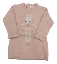 Světlerůžové melírované svetrové šaty se zajíčkem PRIMARK